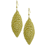 woman handmade earrings in golden wire woman handmade earrings in golden wire