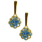 woman handmade earrings in golden wire woman handmade earrings in golden wire