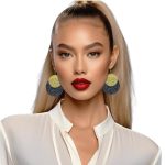 woman handmade earrings in golden wire woman handmade earrings in golden wire