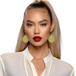 woman handmade earrings in golden wire woman handmade earrings in golden wire