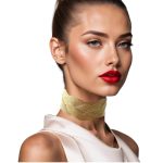 woman handmade necklace in golden wire woman handmade necklace in golden wire