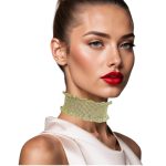 woman handmade necklace in golden wire woman handmade necklace in golden wire