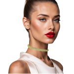 woman handmade necklace in golden wire woman handmade necklace in golden wire