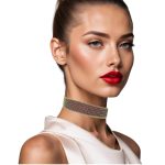 woman handmade necklace in golden wire woman handmade necklace in golden wire