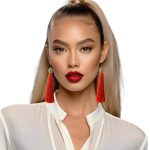 woman handmade earrings in golden wire woman handmade earrings in golden wire