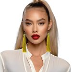 woman handmade earrings in golden wire woman handmade earrings in golden wire