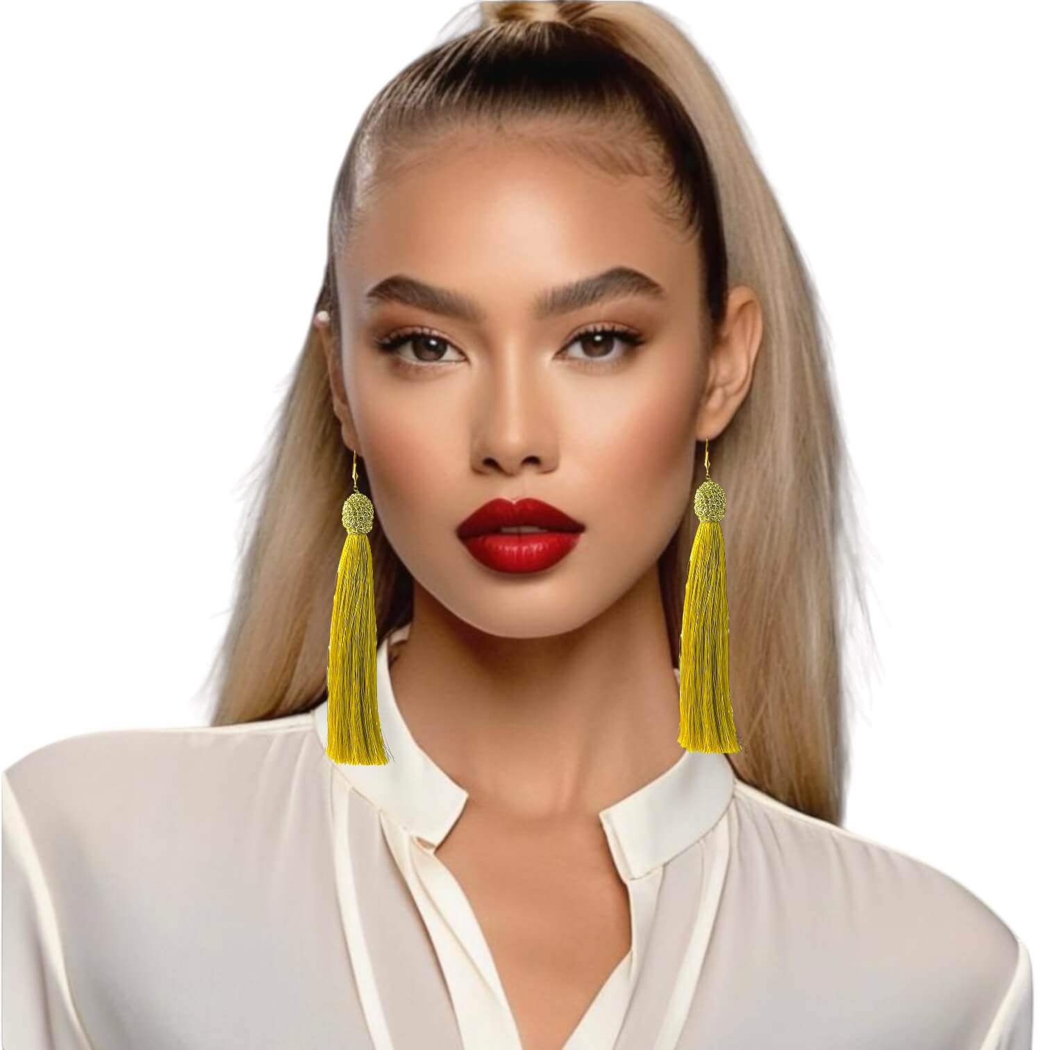 woman handmade earrings in golden wire woman handmade earrings in golden wire